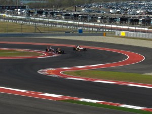Vettel was blocked by a backmarket (Narain Karthikeyan), allowing Hamilton to close the gap and make the pass in the next DRS zone for the race win.