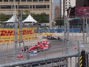 Scott Dixon (eventual polesitter) followed by Will Power